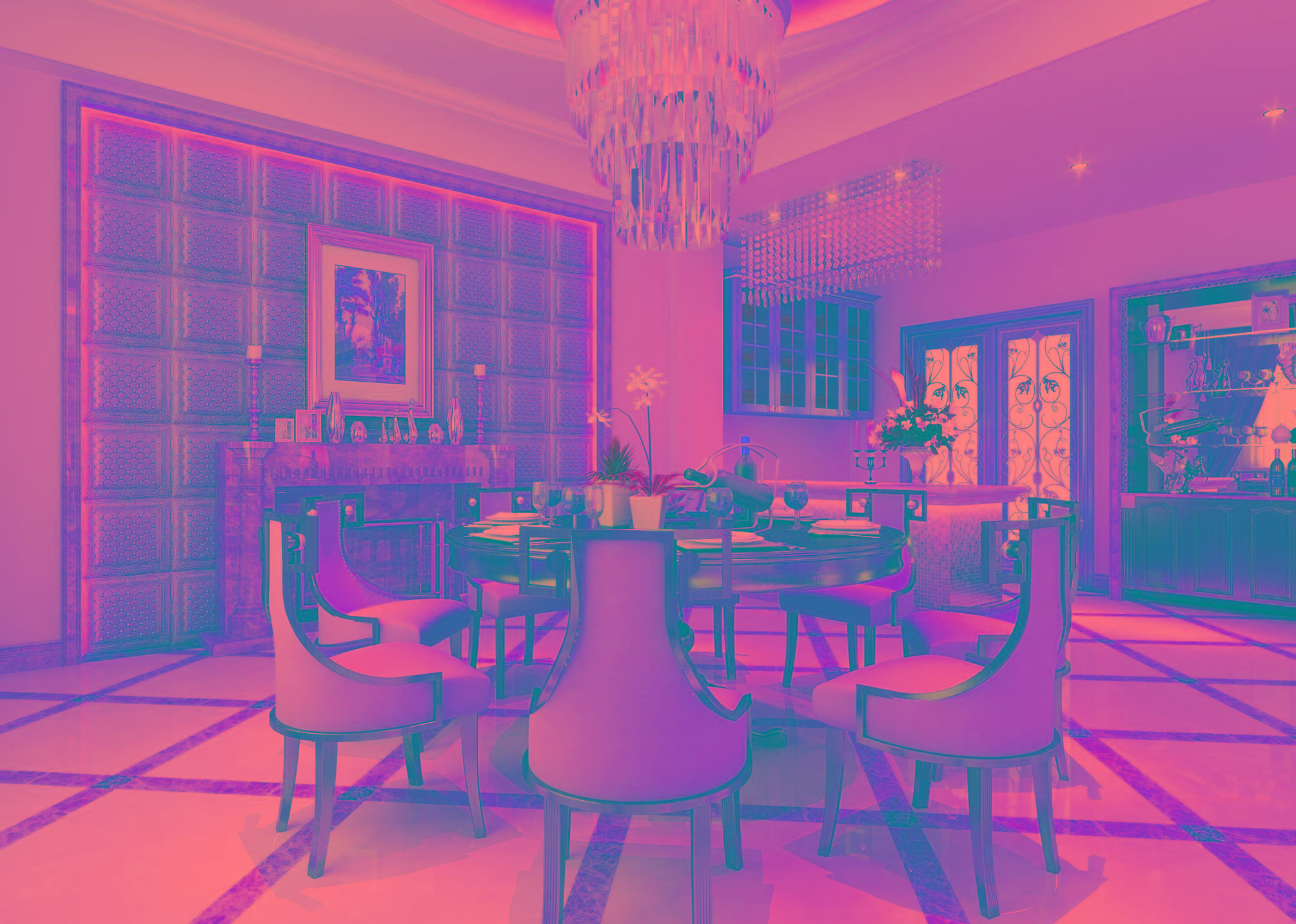 3D-панели в столовой